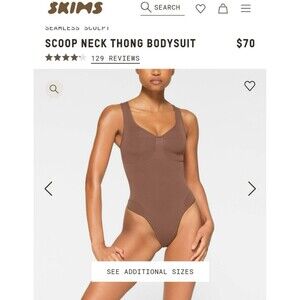SKIMS SEAMLESS SCULPTING SCOOP NECK THONG BODYSUIT